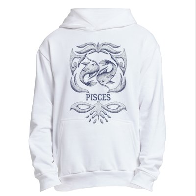 Retro Pisces Zodiac Birthday Gift Vintage Pisces Sign Urban Pullover Hoodie