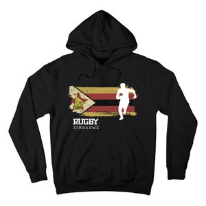 Rugby Player Zimbabwe Flag Sports Ball Rugby Hoodie