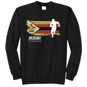 Rugby Player Zimbabwe Flag Sports Ball Rugby Sweatshirt