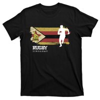 Rugby Player Zimbabwe Flag Sports Ball Rugby T-Shirt