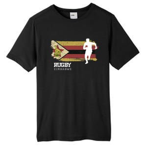 Rugby Player Zimbabwe Flag Sports Ball Rugby Tall Fusion ChromaSoft Performance T-Shirt