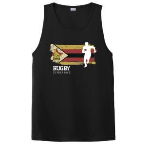 Rugby Player Zimbabwe Flag Sports Ball Rugby PosiCharge Competitor Tank