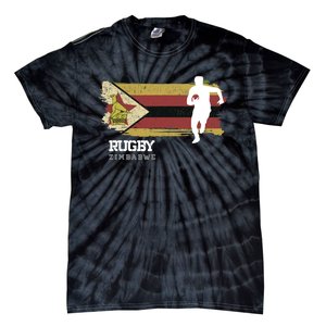 Rugby Player Zimbabwe Flag Sports Ball Rugby Tie-Dye T-Shirt