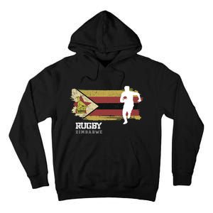 Rugby Player Zimbabwe Flag Sports Ball Rugby Tall Hoodie