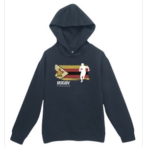 Rugby Player Zimbabwe Flag Sports Ball Rugby Urban Pullover Hoodie