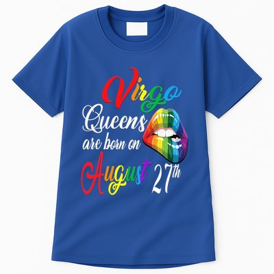 Rainbow Queens Are Born On August 27th Virgo Birthday Gift Tall T-Shirt
