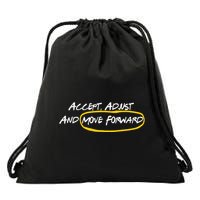 Retro Quote Accept Adjust And Move Forward Funny Basic Drawstring Bag