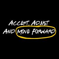 Retro Quote Accept Adjust And Move Forward Funny Basic Drawstring Bag