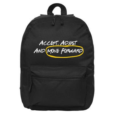 Retro Quote Accept Adjust And Move Forward Funny Basic 16 in Basic Backpack