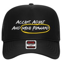Retro Quote Accept Adjust And Move Forward Funny Basic Trucker Hat