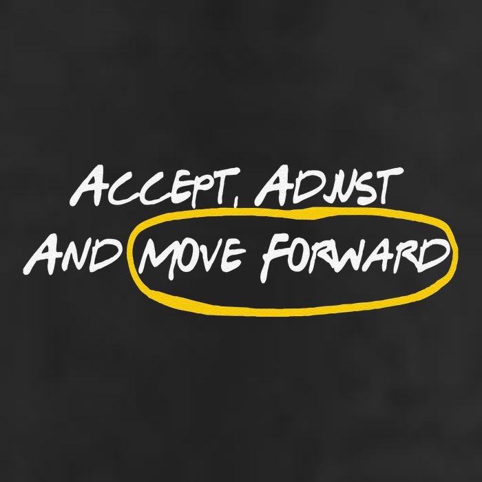 Retro Quote Accept Adjust And Move Forward Funny Basic Trucker Hat