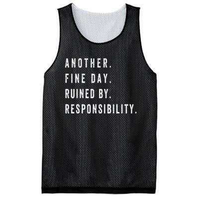 retro quotes Another Fine Day Ruined By Responsibility  Mesh Reversible Basketball Jersey Tank