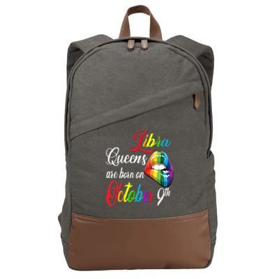 Rainbow Queens Are Born On October 9th Libra Birthday Gift Cotton Canvas Backpack