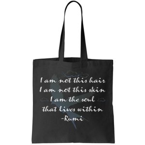 Rumi Quote Beautiful With Flying Bird Tote Bag