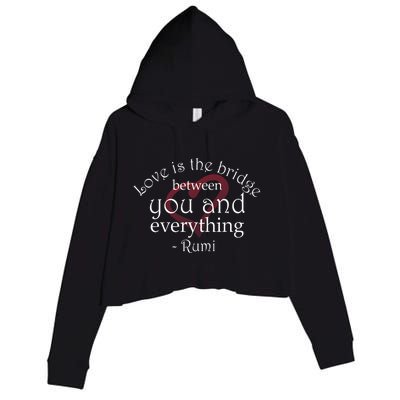 Rumi Quote Beautiful With Heart Crop Fleece Hoodie