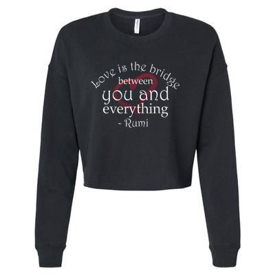 Rumi Quote Beautiful With Heart Cropped Pullover Crew