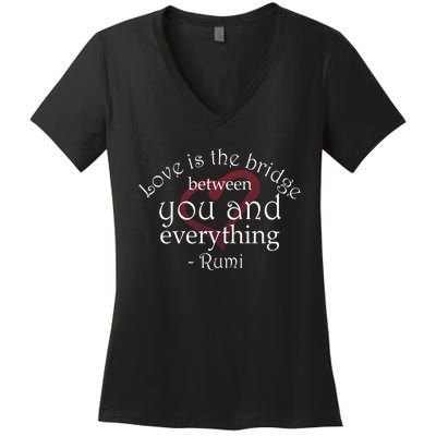 Rumi Quote Beautiful With Heart Women's V-Neck T-Shirt