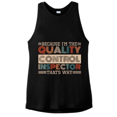 Retro Quality Control Design For Quality Control Inspectors Ladies PosiCharge Tri-Blend Wicking Tank