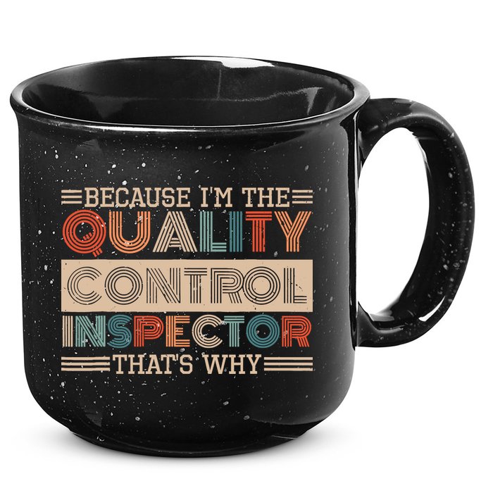 Retro Quality Control Design For Quality Control Inspectors 15oz Campfire Ceramic Mug