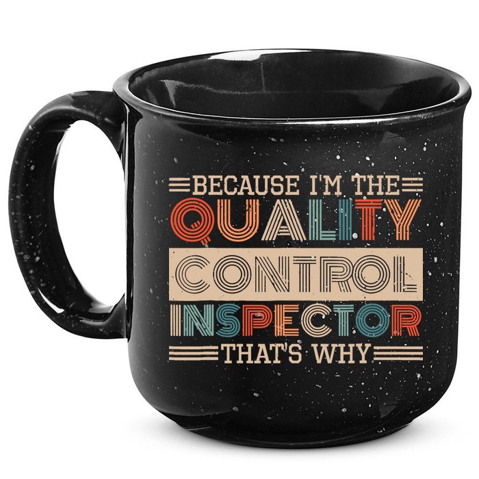 Retro Quality Control Design For Quality Control Inspectors 15oz Campfire Ceramic Mug