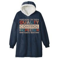 Retro Quality Control Design For Quality Control Inspectors Hooded Wearable Blanket