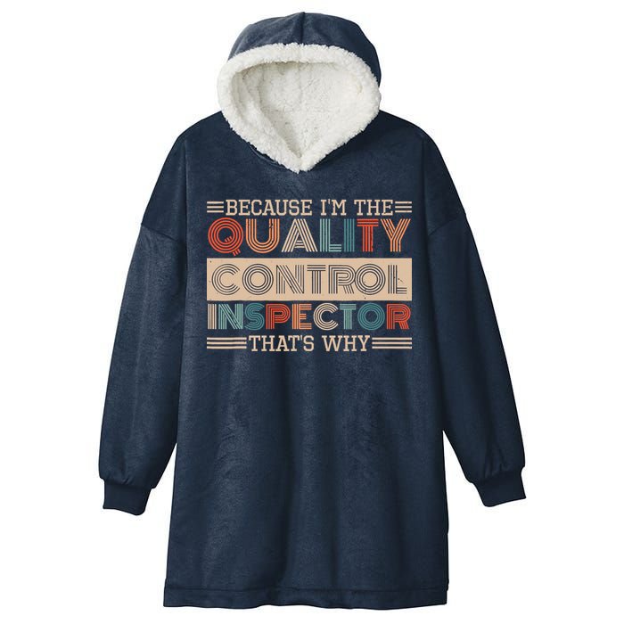 Retro Quality Control Design For Quality Control Inspectors Hooded Wearable Blanket