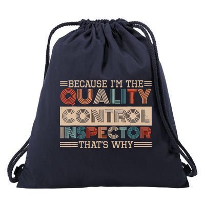 Retro Quality Control Design For Quality Control Inspectors Drawstring Bag
