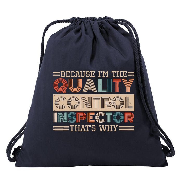 Retro Quality Control Design For Quality Control Inspectors Drawstring Bag