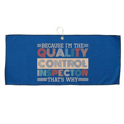 Retro Quality Control Design For Quality Control Inspectors Large Microfiber Waffle Golf Towel