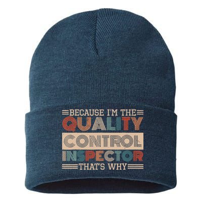 Retro Quality Control Design For Quality Control Inspectors Sustainable Knit Beanie