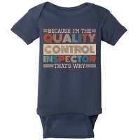 Retro Quality Control Design For Quality Control Inspectors Baby Bodysuit