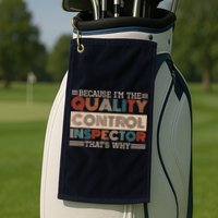 Retro Quality Control Design For Quality Control Inspectors Golf Towel