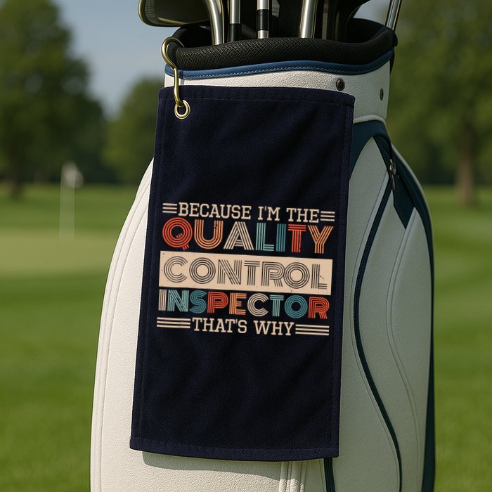 Retro Quality Control Design For Quality Control Inspectors Golf Towel