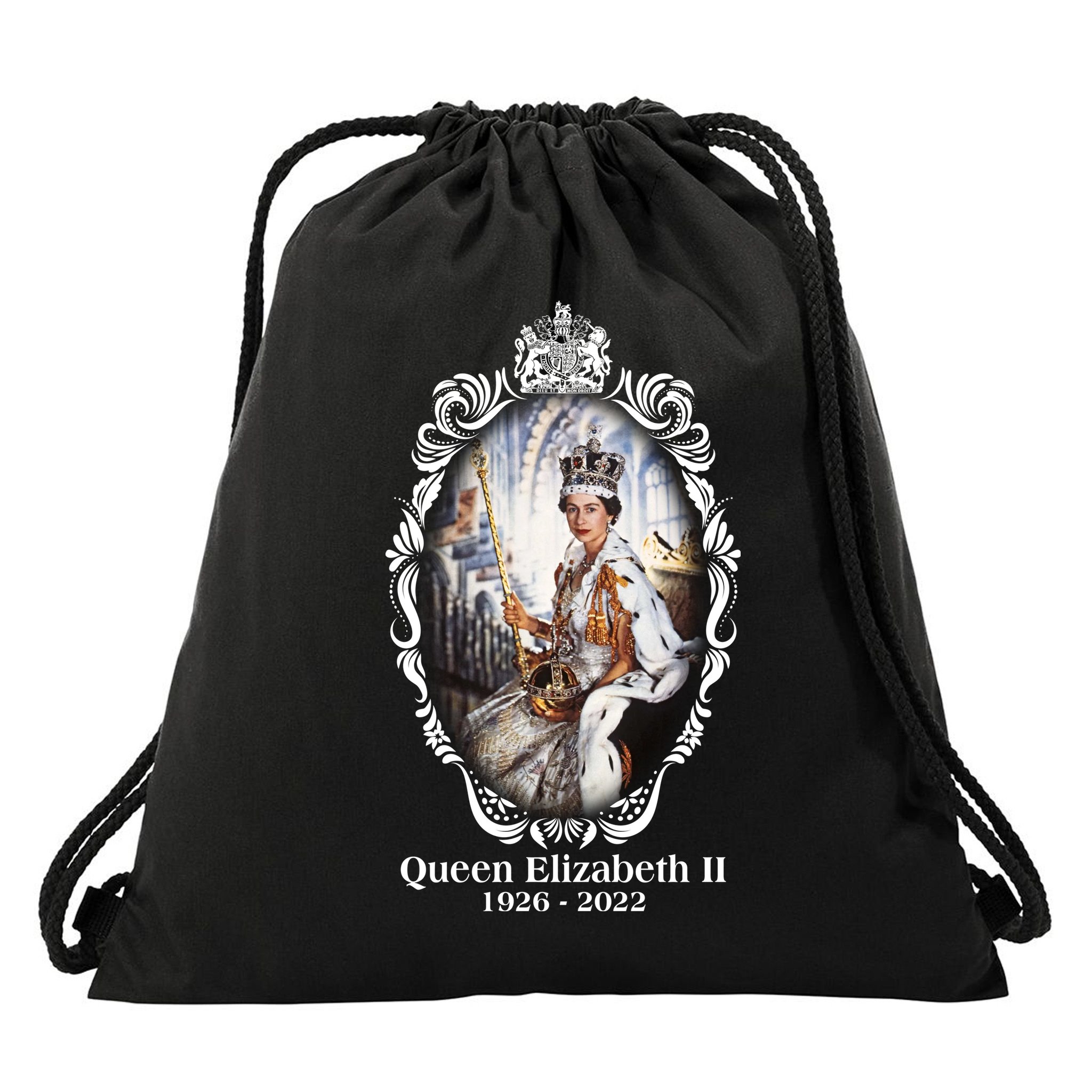RIP Queen Elizabeth II 1926 2022 Drawstring Bag
