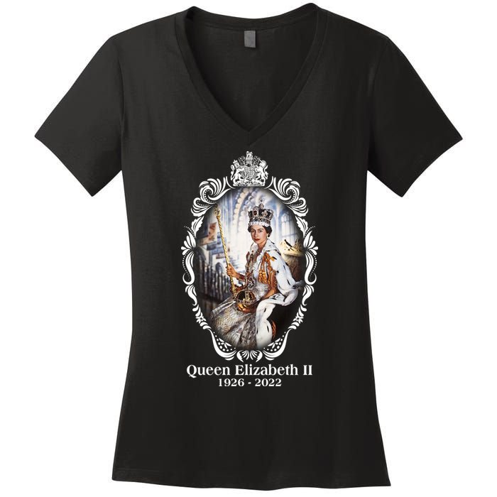 RIP Queen Elizabeth II 1926 2022 Women's V-Neck T-Shirt