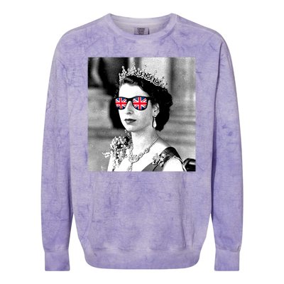 RIP Queen Elizabeth British Flag Sunglasses Colorblast Crewneck Sweatshirt