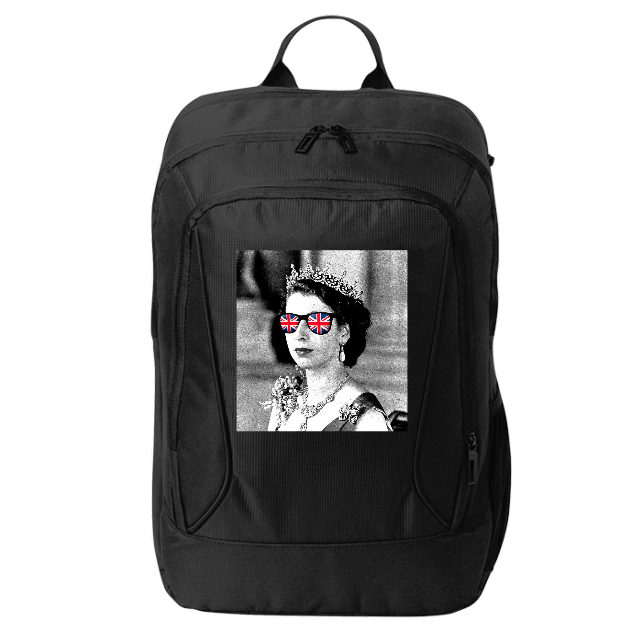 RIP Queen Elizabeth British Flag Sunglasses City Backpack
