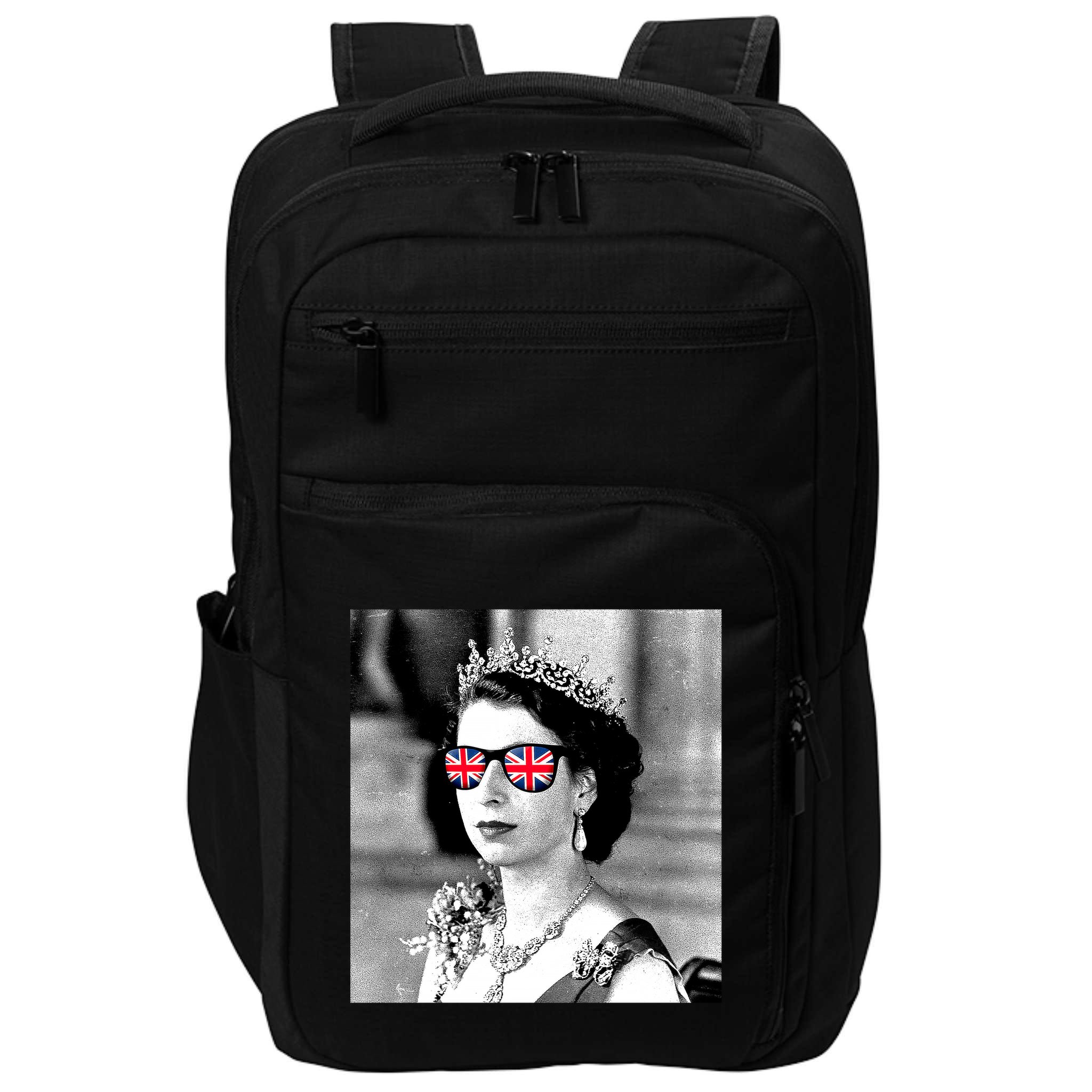 RIP Queen Elizabeth British Flag Sunglasses Impact Tech Backpack