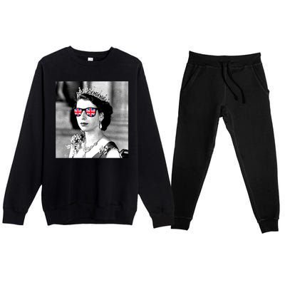 RIP Queen Elizabeth British Flag Sunglasses Premium Crewneck Sweatsuit Set