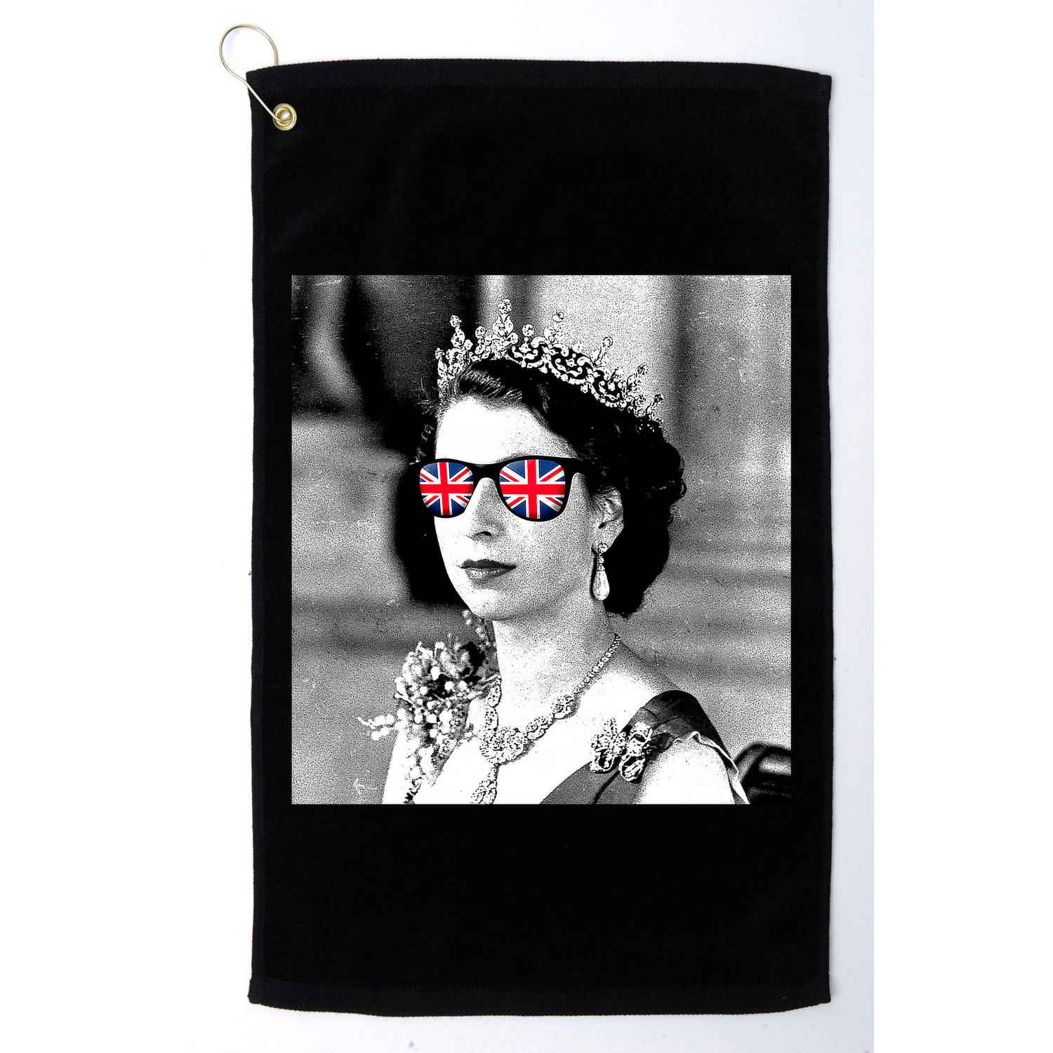 RIP Queen Elizabeth British Flag Sunglasses Golf Towel