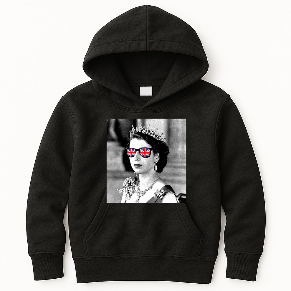 RIP Queen Elizabeth British Flag Sunglasses Kids Hoodie