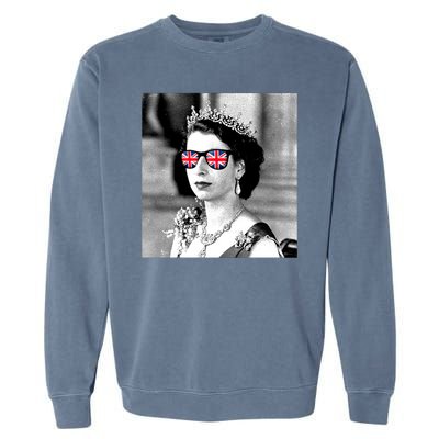 RIP Queen Elizabeth British Flag Sunglasses Garment-Dyed Sweatshirt