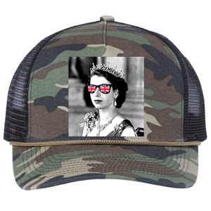 RIP Queen Elizabeth British Flag Sunglasses Retro Rope Trucker Hat Cap