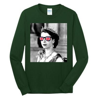 RIP Queen Elizabeth British Flag Sunglasses Tall Long Sleeve T-Shirt