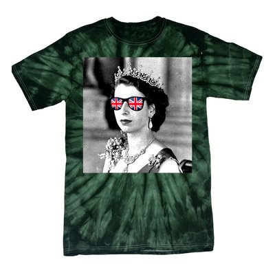 RIP Queen Elizabeth British Flag Sunglasses Tie-Dye T-Shirt