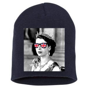 RIP Queen Elizabeth British Flag Sunglasses Short Acrylic Beanie