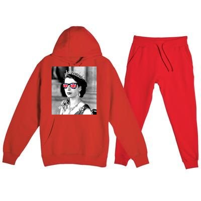 RIP Queen Elizabeth British Flag Sunglasses Premium Hooded Sweatsuit Set