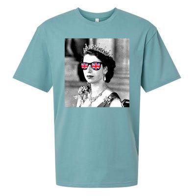 RIP Queen Elizabeth British Flag Sunglasses Sueded Cloud Jersey T-Shirt