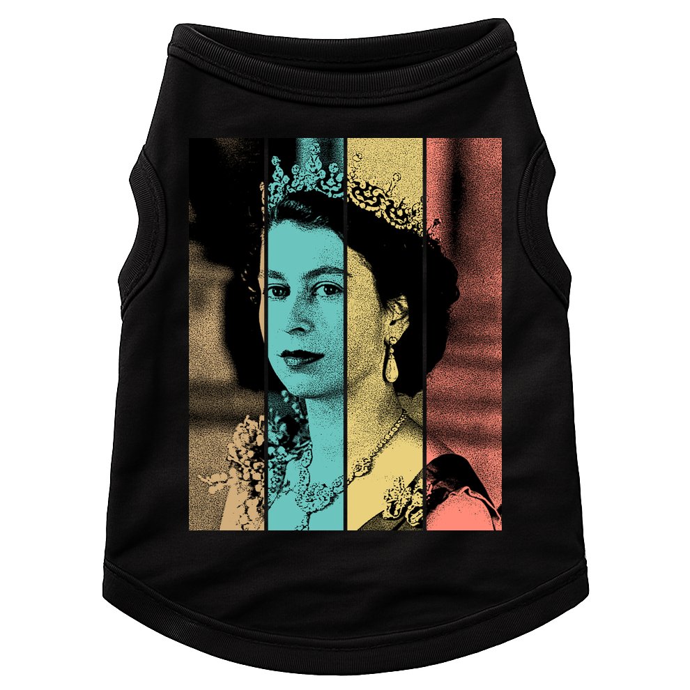 RIP Queen Elizabeth Vintage Color Block Pop Art Doggie Tank