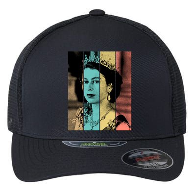 RIP Queen Elizabeth Vintage Color Block Pop Art Flexfit Unipanel Trucker Cap